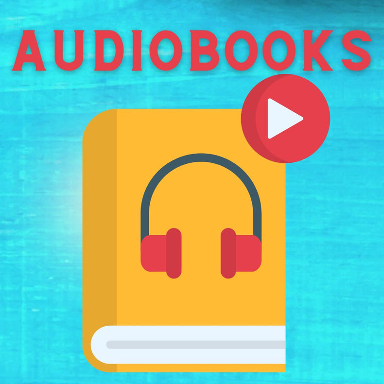 graphic of headphones open over a book